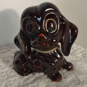 Vtg. Redware Terracotta Ceramic Dog Figurine